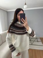 Cream Fair Isle Knit Sweater - Image 2