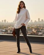 Cream Turtleneck Sweater