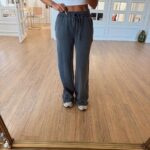 Women's Dark Grey Drawstring Lounge Pants