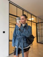 Belted Blue Denim Jacket - Image 5