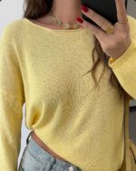 Yellow Green Knit Top - Image 2