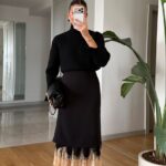 Black Lace Trim Skirt