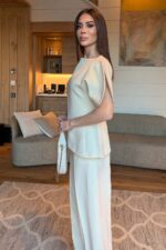 Ivory Puff Sleeve Top and Pants Set - Image 5