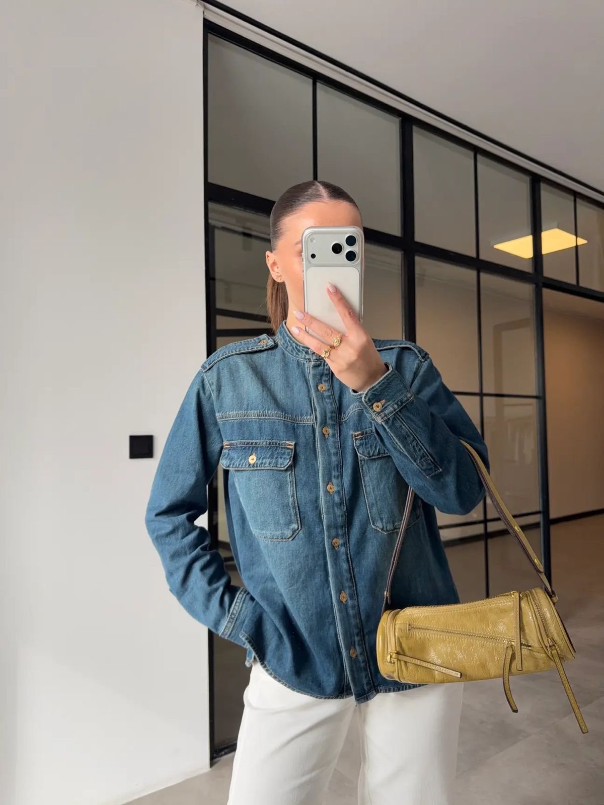 6116dd94-74c5-46f2-9cd8-7dd7785c815b Blue Denim Button-Up Shirt - Image 1