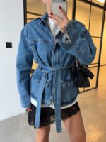 Belted Blue Denim Jacket - Image 2