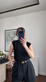 Black Knit Tank Top