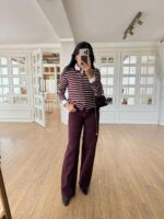 Burgundy Striped Cardigan - Image 4