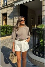 Beige Oversized Top