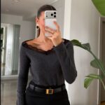 Dark Grey Lace Trim Long Sleeve Top