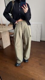 Khaki Wide Leg Pants