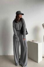 Gray Wide Leg Set - Image 3