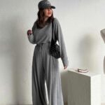 Gray Wide Leg Set