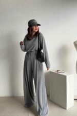 Gray Wide Leg Set
