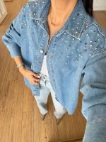 Light Blue Studded Denim Shirt