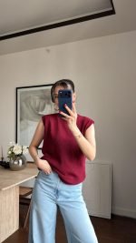 Burgundy Knit Tank Top