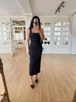 Denim Sleeveless Square Neck Maxi Dress - Image 2