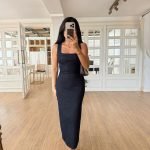 Denim Sleeveless Square Neck Maxi Dress