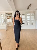 Denim Sleeveless Square Neck Maxi Dress