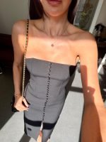 Black Strapless Button Front Midi Dress - Image 2