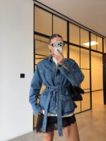 Belted Blue Denim Jacket