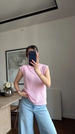 Pink Knit Tank Top