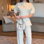 Ivory Puff Sleeve Top and Pants Set