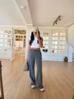 Dark Grey Drawstring Lounge Pants - Image 2