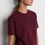 Women's Burgundy Short Sleeve T-Shirt