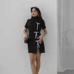 Black Mini Dress With Bows