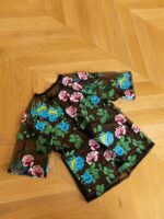 Sheer Black Floral Embroidered Top - Image 3