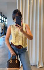 Yellow Knit Sleeveless Top