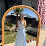 Sleeveless Blue Belted Midi Dress