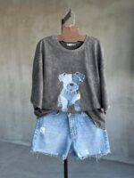 Washed Black Dog Patch T-Shirt - Image 2