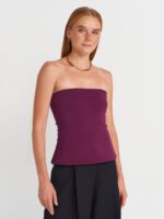 Purple Strapless Tube Top
