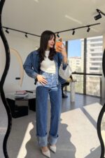 Women's Blue Denim Jacket and Jeans Set