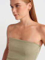 Olive Green Strapless Tube Top - Image 2