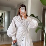 White Button Down Shirt Dress With Belt