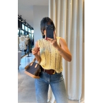 Yellow Knit Sleeveless Top - Image 2