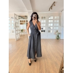 Sleeveless Black Zip Front Maxi Dress - Image 4