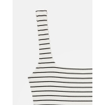 Women's White and Black Striped Tank Top - Image 2