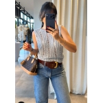 Grey Knit Sleeveless Top - Image 2