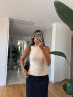 Sleeveless Cream Top