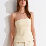 Butter Yellow Strapless Tube Top