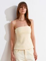 Butter Yellow Strapless Tube Top