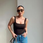 Brown Square Neck Tank Top