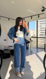 Women's Blue Denim Jacket and Jeans Set - Image 2
