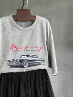 Gray Vintage Car Graphic T-Shirt - Image 2