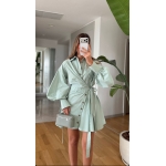 Mint Green Button-Up Shirt Dress - Image 2