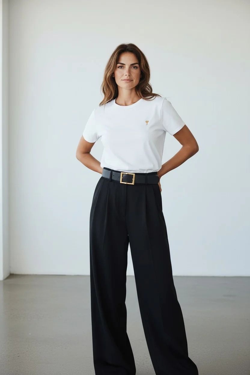 9d83f16c-d890-4a69-997f-9f1b47e72afe White Ami Short Sleeve Crewneck T-Shirt - Image 1