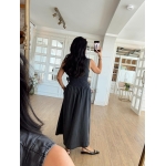 Sleeveless Black Zip Front Maxi Dress - Image 2